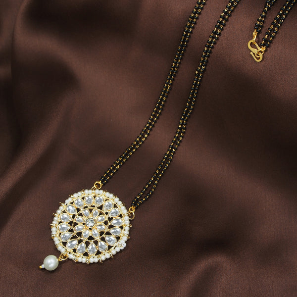 kundan , pearls  mangalsutra