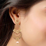 Gold Plated Traditional Chandelier Earrings For Women E2601FL