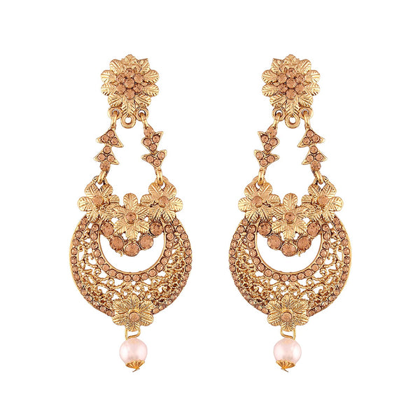 Gold Plated Traditional Chandelier Earrings For Women E2601FL