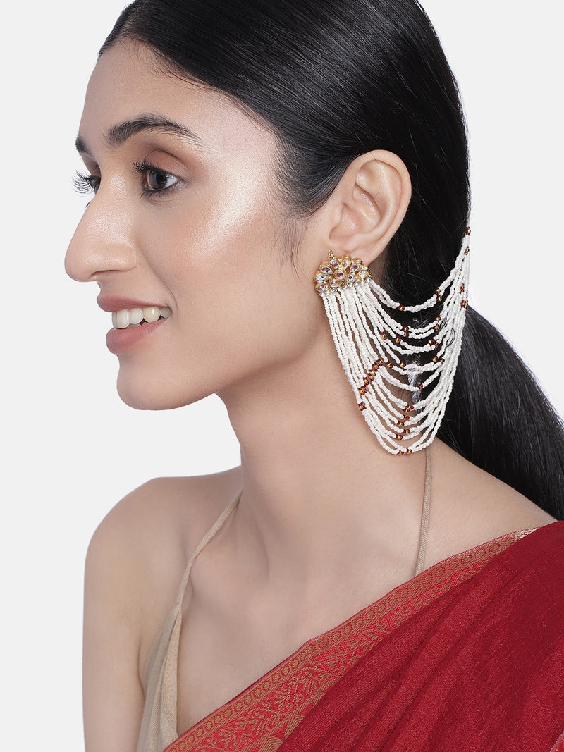 Hair chain  , kundan , pearls , indian jewelry