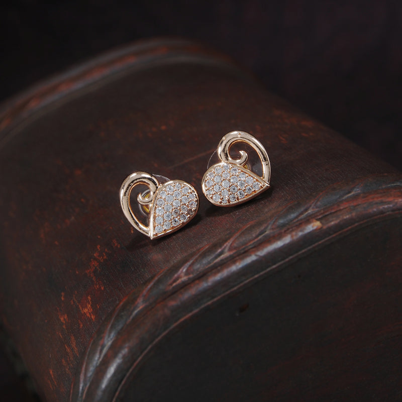 Buy Heart Shaped 22KT Gold Drop Earrings now - Bhima Gold