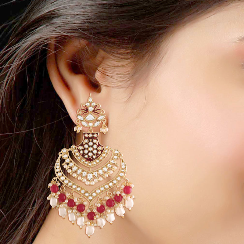 Ruby Red Crystal Triple Drop Long Earrings | Always Chic | SilkFred US