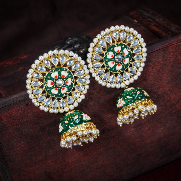 meenakari ,kundan,pearl earring 