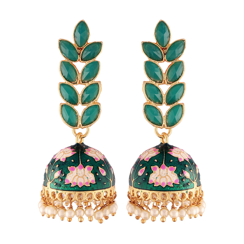 Buy CLARA Silver Rhodium Plated Swiss Zirconia Dark Green Oval Stud Earrings  Gift Online