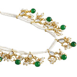 Prakruti Green Pearl Hair Chain