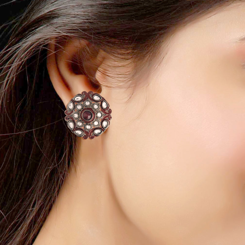 Tanaz Maroon Earrings