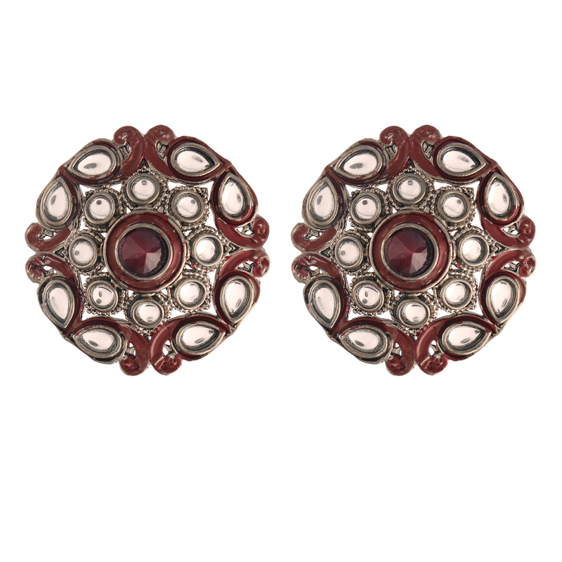 Tanaz Maroon Earrings