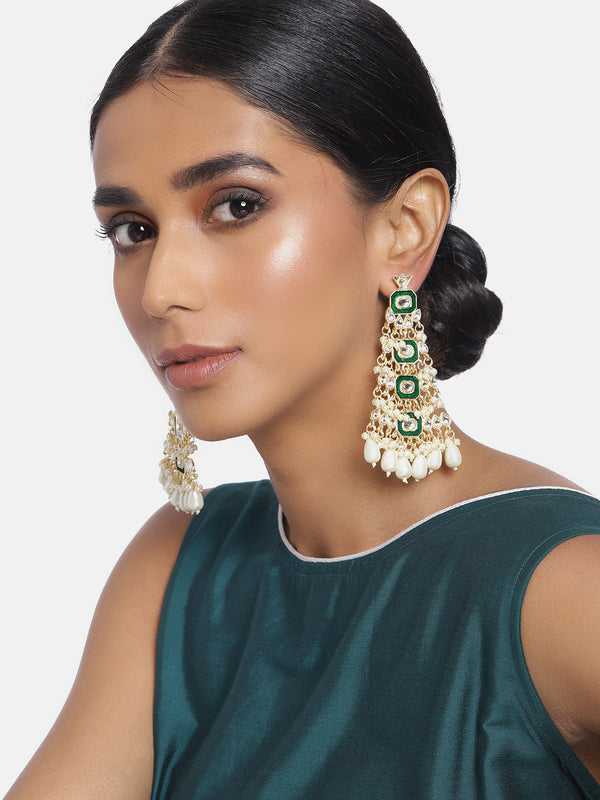 meenakari , kundan , pearls earring 