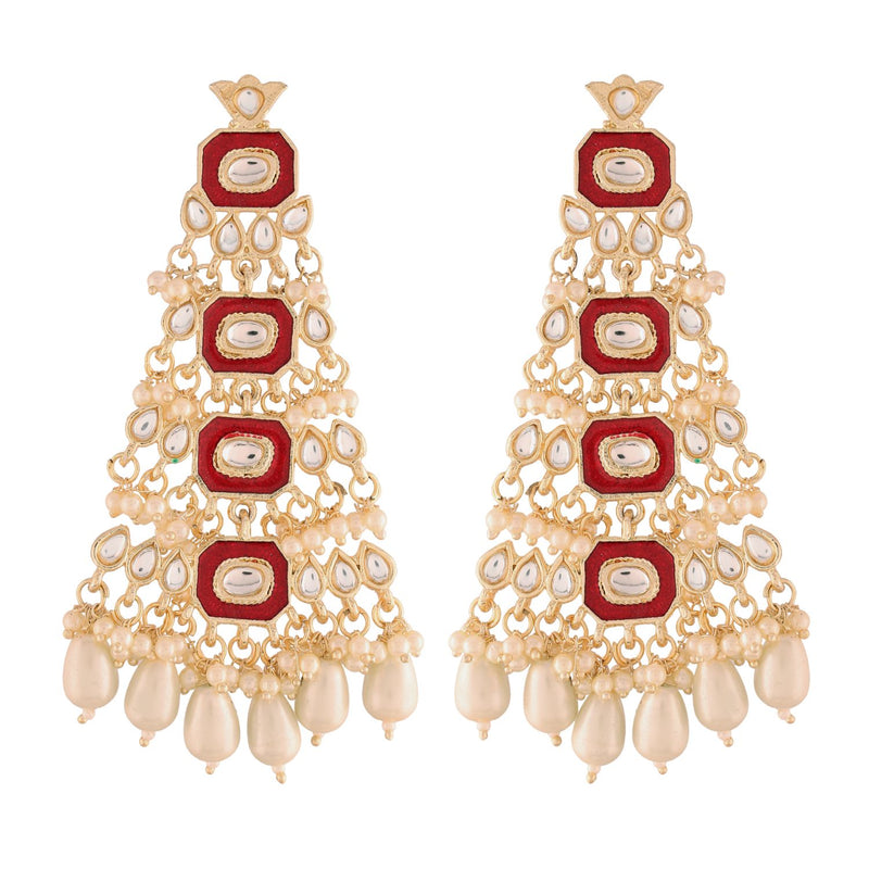 meenakari , kundan , pearls earring 