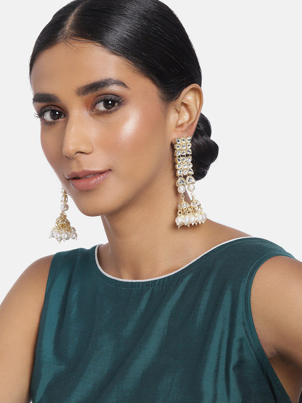 , kundan , pearls earring 