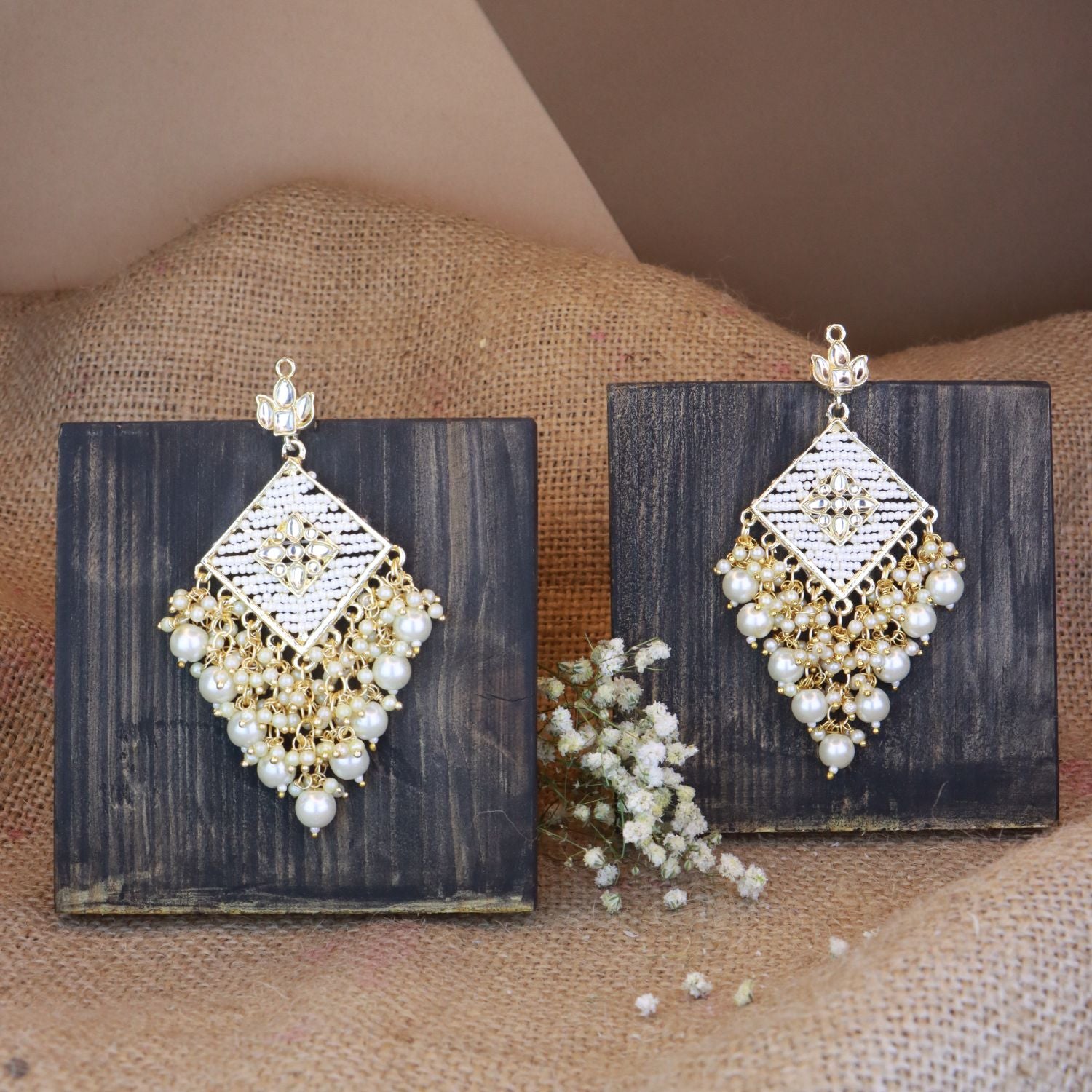Mysha White Earrings