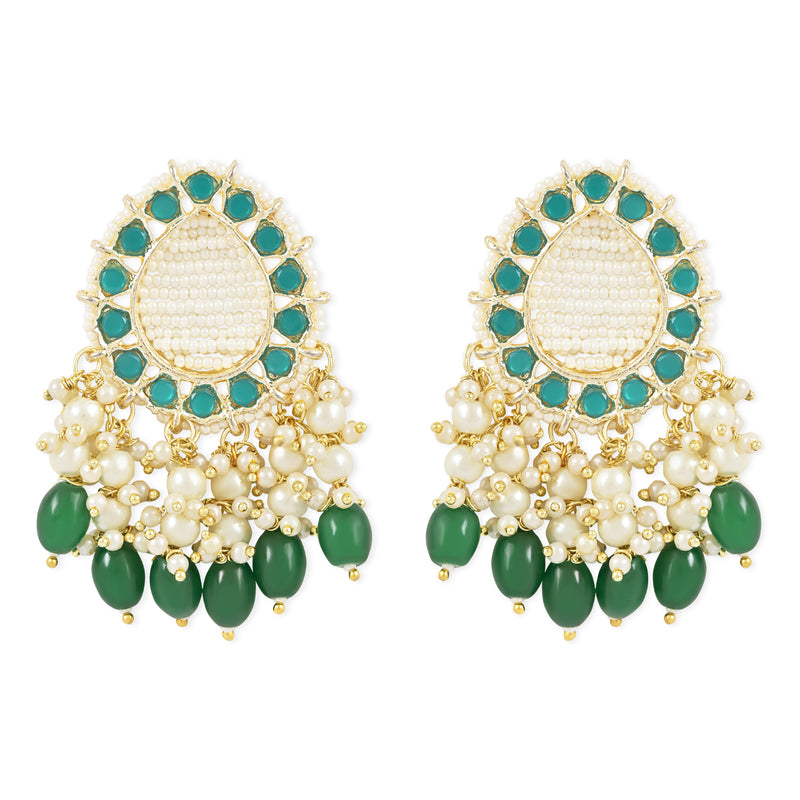 Farha Green Earrings