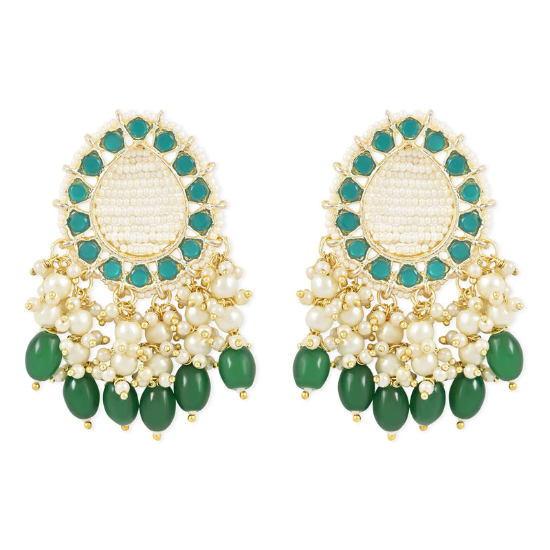 Farha Green Earrings