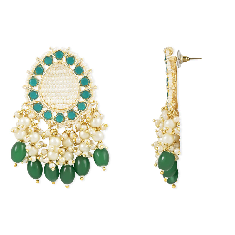 Farha Green Earrings