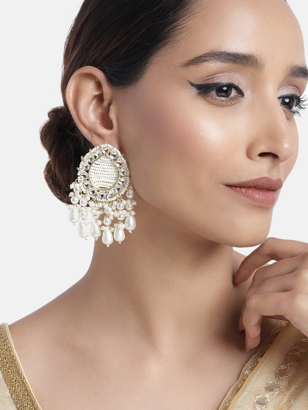 Farha White Earrings