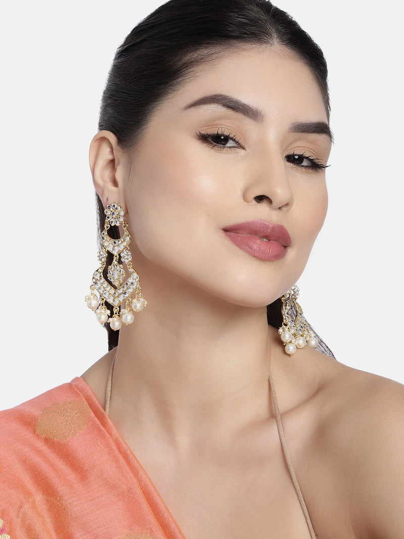 meenakari , kundan , pearls earrings