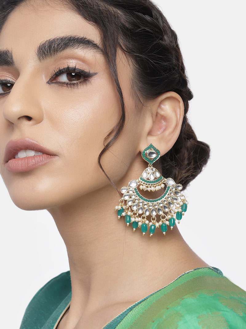'Nausheen' Green Earrings