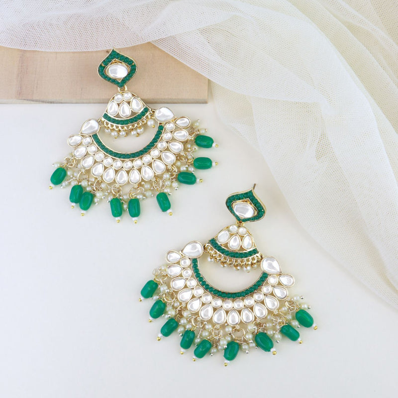 'Nausheen' Green Earrings