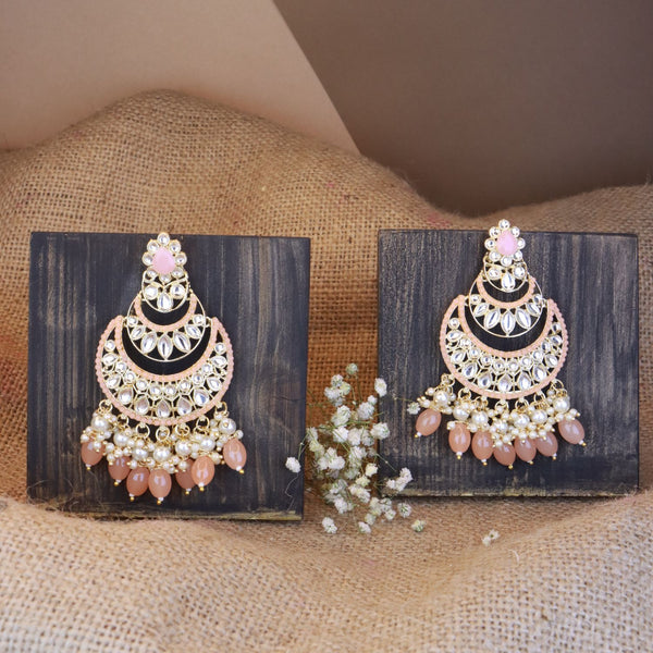 Krutika  Peach Earrings