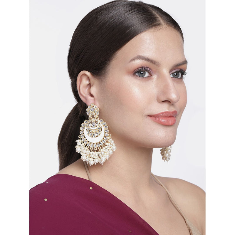 Mansi White Earrings