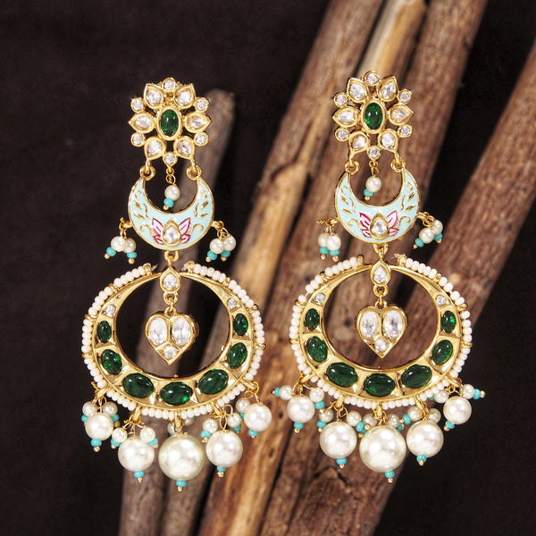 meenakari , kundan , pearls , stones  earring 
