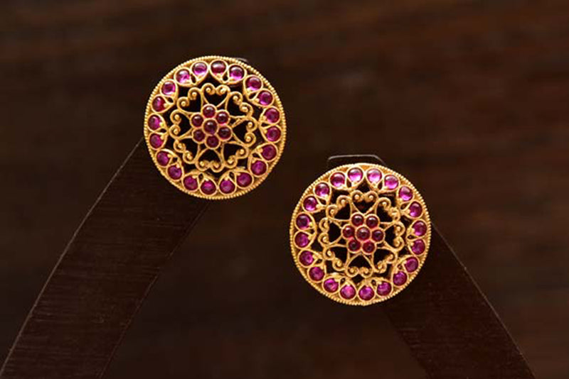 Yashica Maroon Earrings