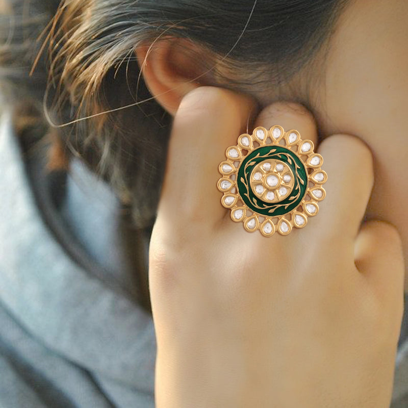 meenakari , kundan , finger ring 