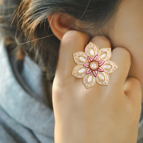 meenakari , kundan , finger ring 