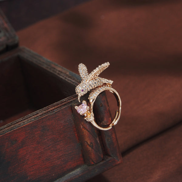 rose gold , american daimond  ring 