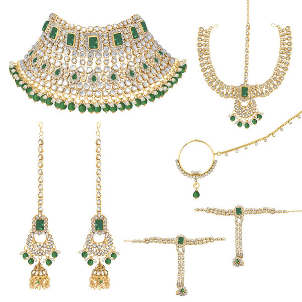 kundan , stones , pearls jewellery set 