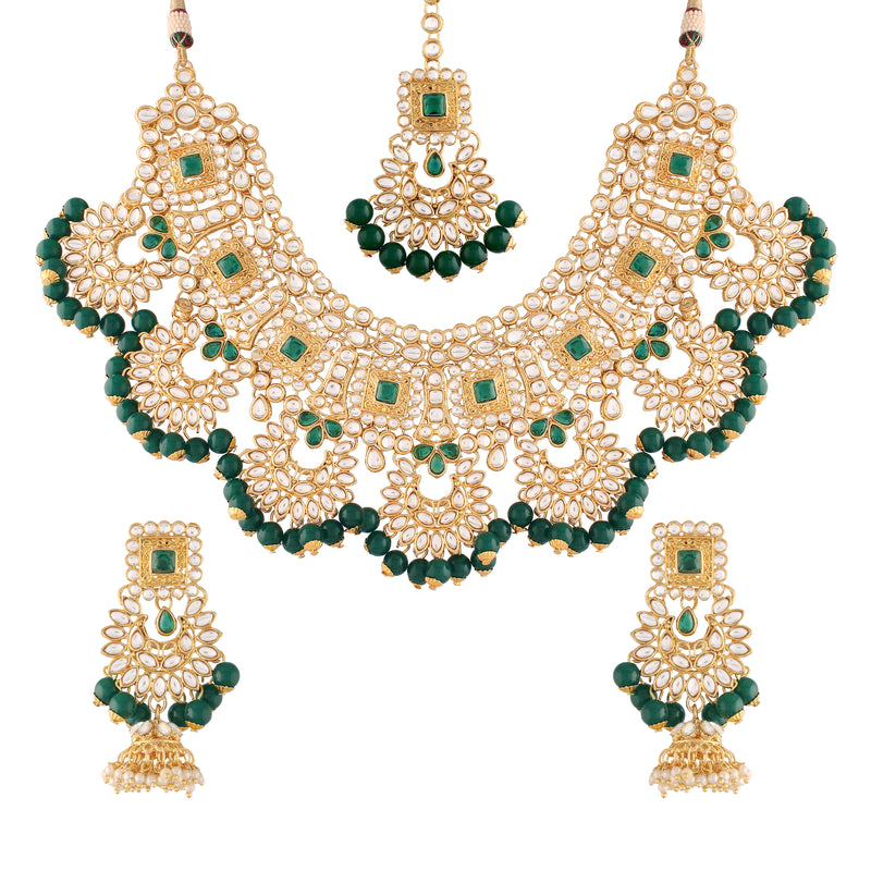 kundan , stones , pearls jewellery set 