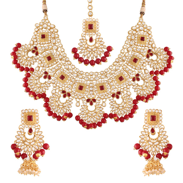 kundan , stones , pearls jewellery set 