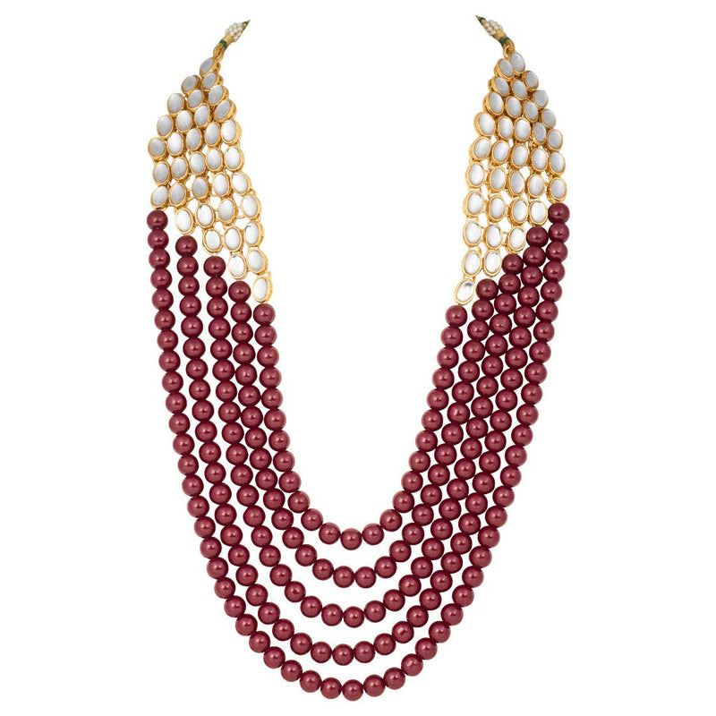 Darshini Maroon Necklace Set