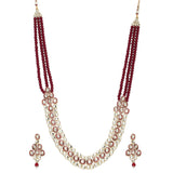 Nurvi Maroon Necklace Set