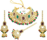  kundan , pearls ,stones  jewellery set