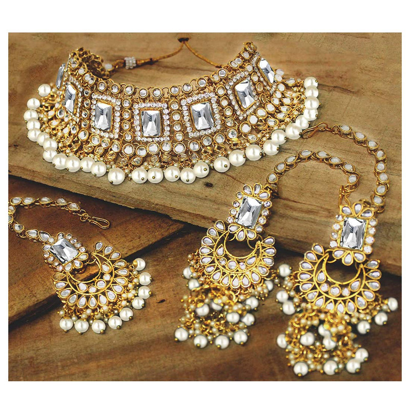 Anshika White Choker Set