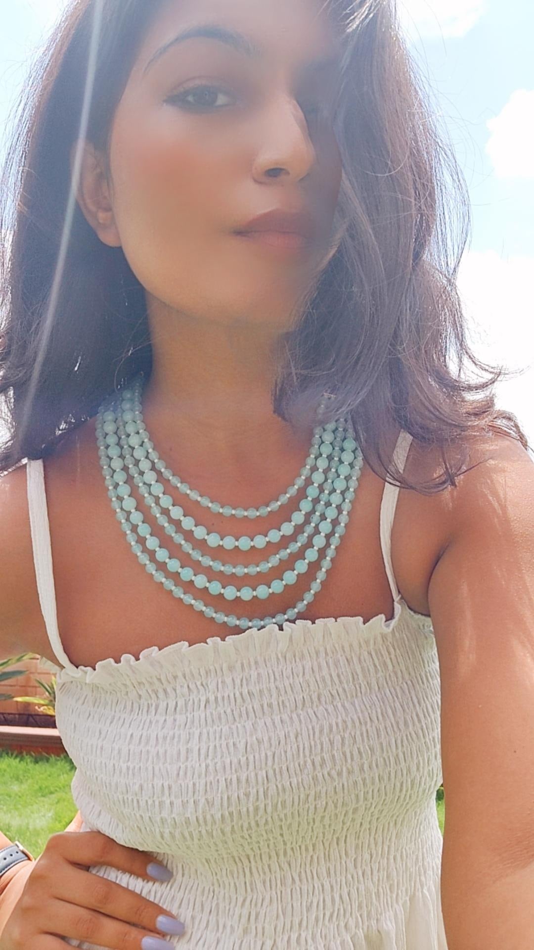 Ahana Turquoise Pearl Necklace Set