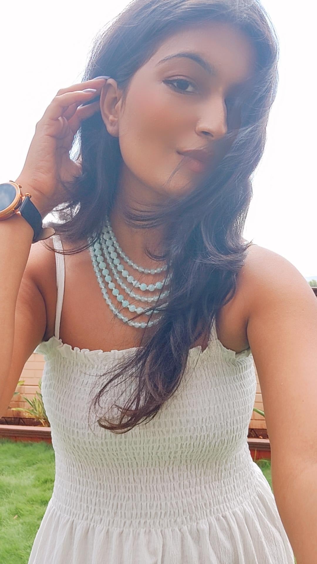 Ahana Turquoise Pearl Necklace Set