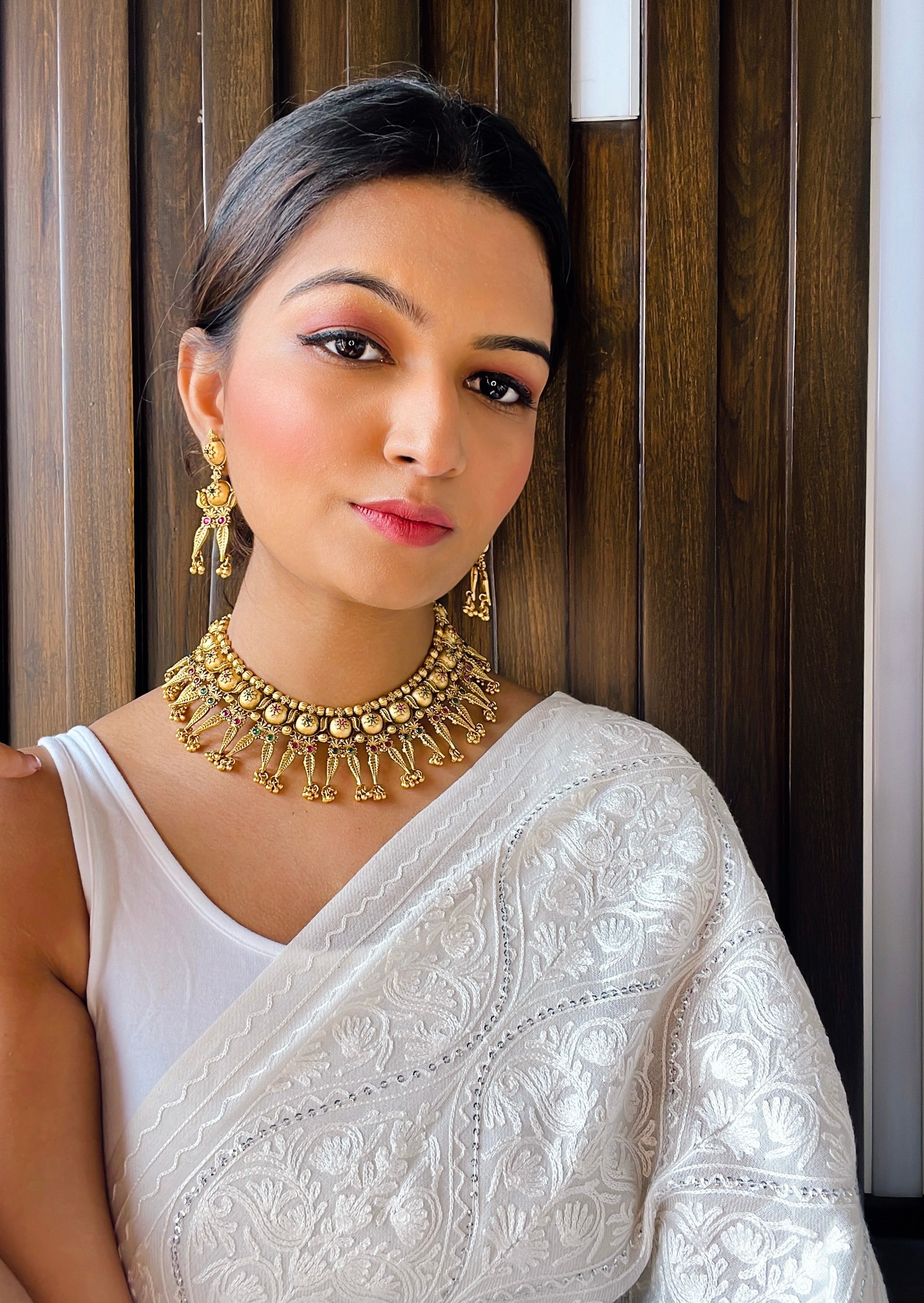 pearls , kundan , stones , traditional temple jewellery ,