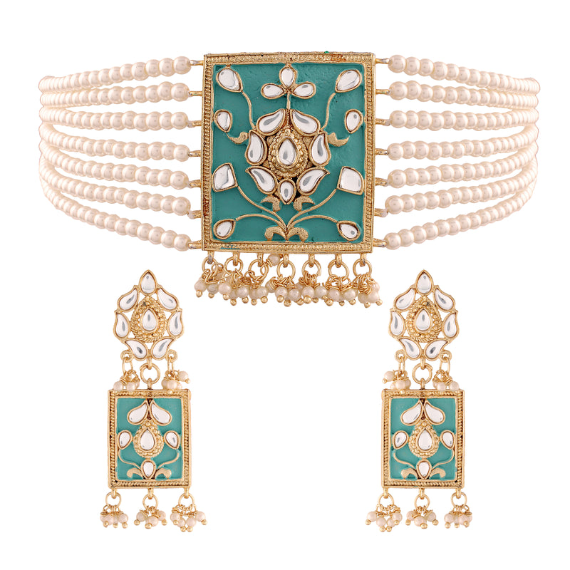 Shailaja Turquoise Choker Set