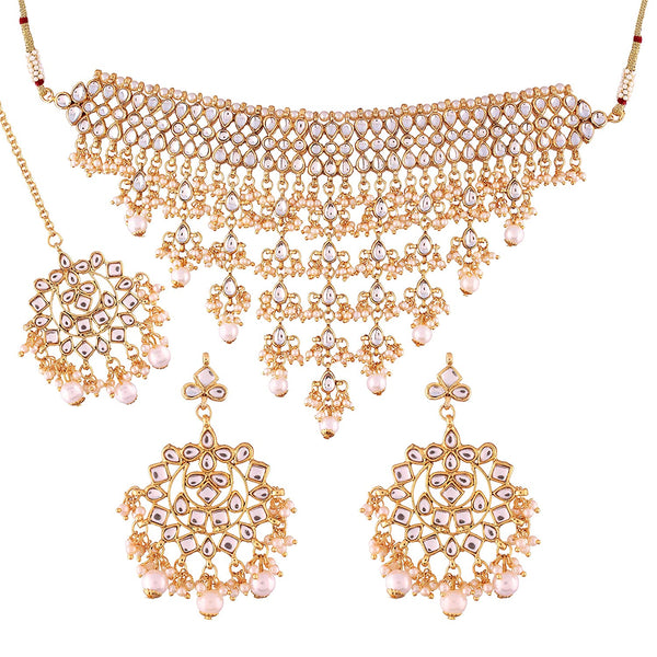  kundan , pearls ,stones  choker set