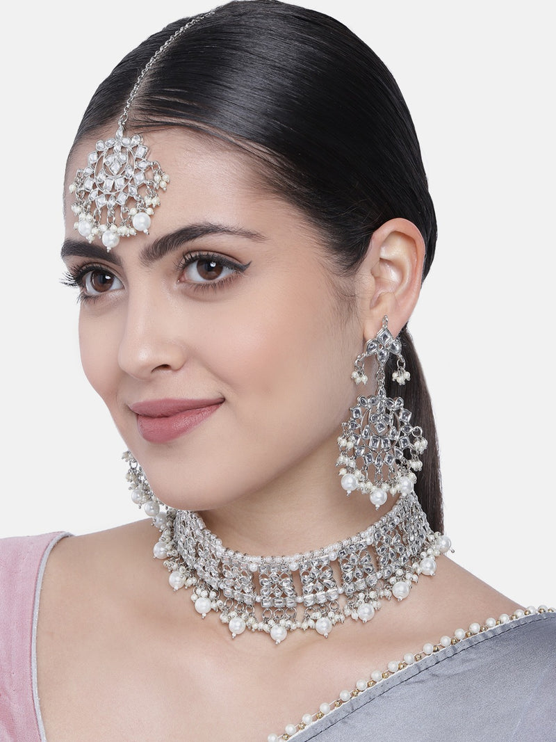 Vidya Rhodium Choker Set