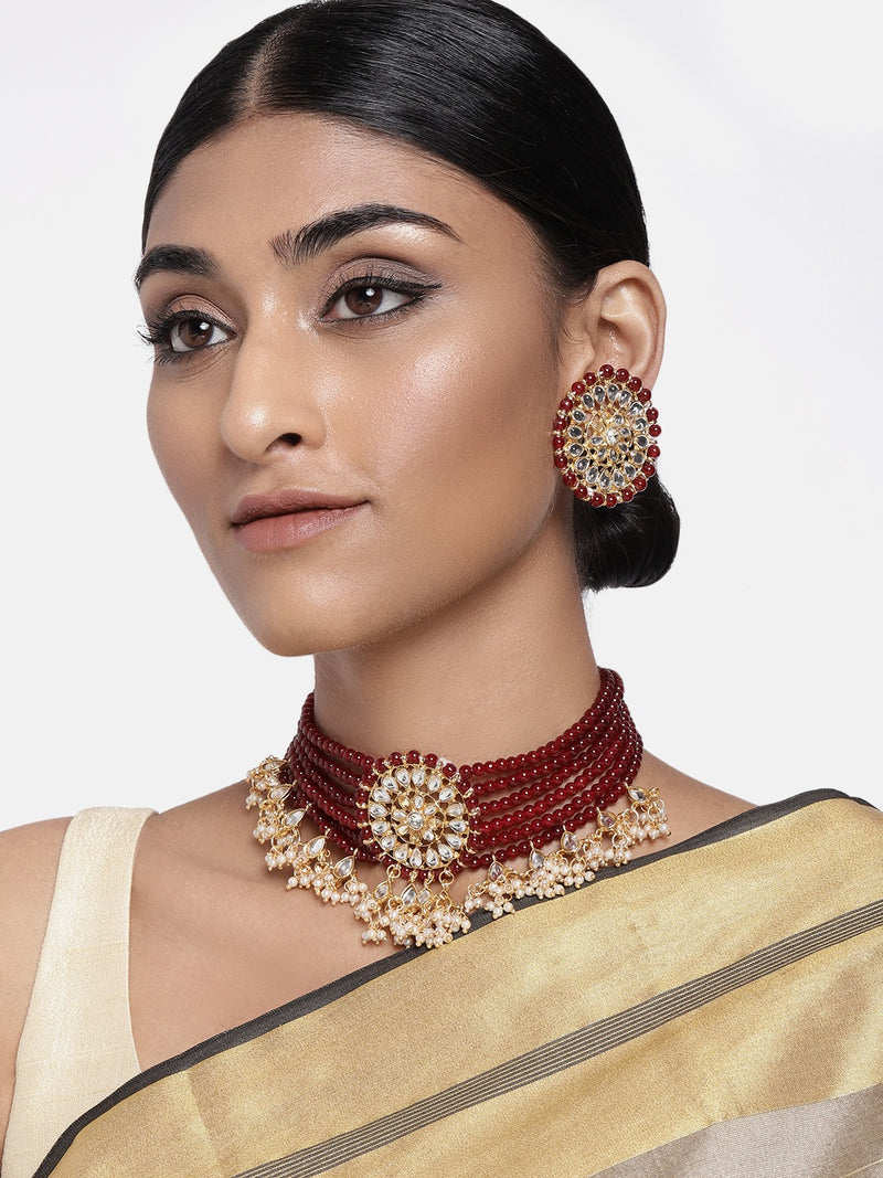 kundan , pearls ,stones  jewellery set
