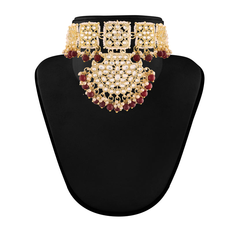 Nitara Maroon Choker Set