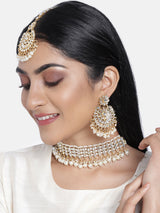 kundan , pearls , choker set