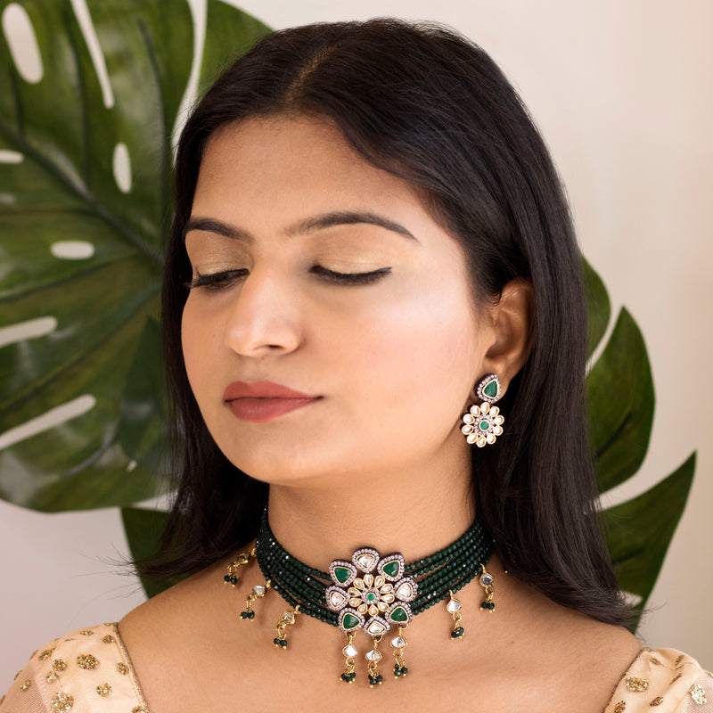 'ALAYA' Green Choker Set