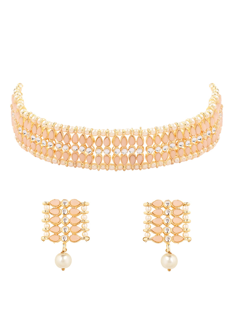 Adishri peach necklace set
