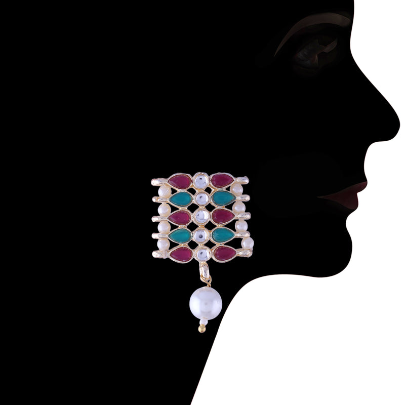 Adishri pink green necklace set