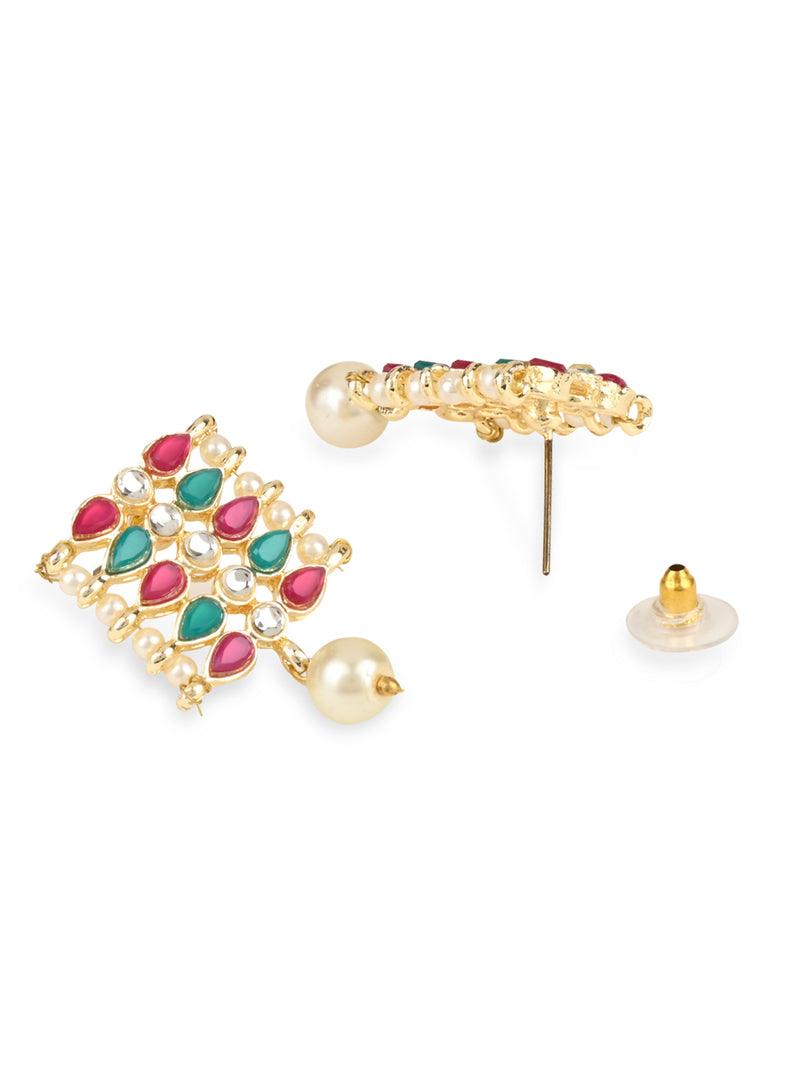 Adishri pink green necklace set