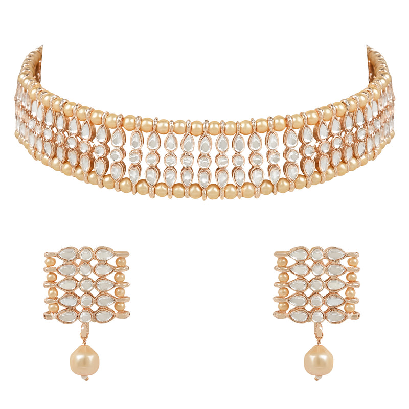 'ADISHRI' Rosegold Necklace Set